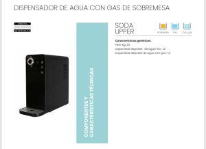 Dispensador agua con gas